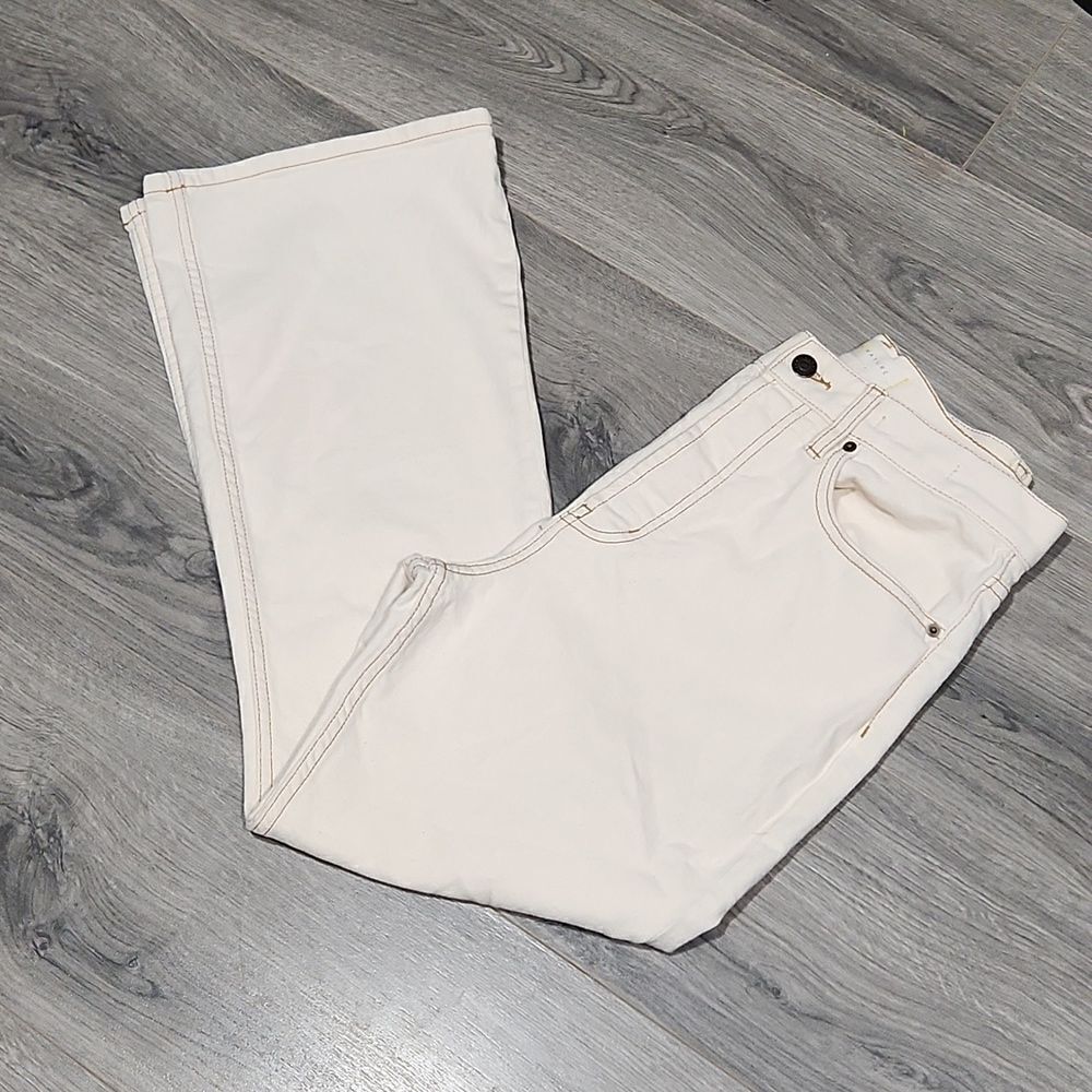 Happy Nature High Rise Cropped Boot Ivory Jeans